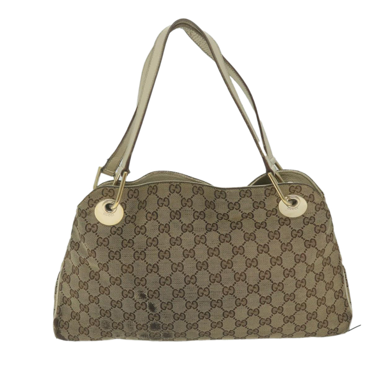 GUCCI GG Canvas Shoulder Bag Beige 121023 Auth bs10730