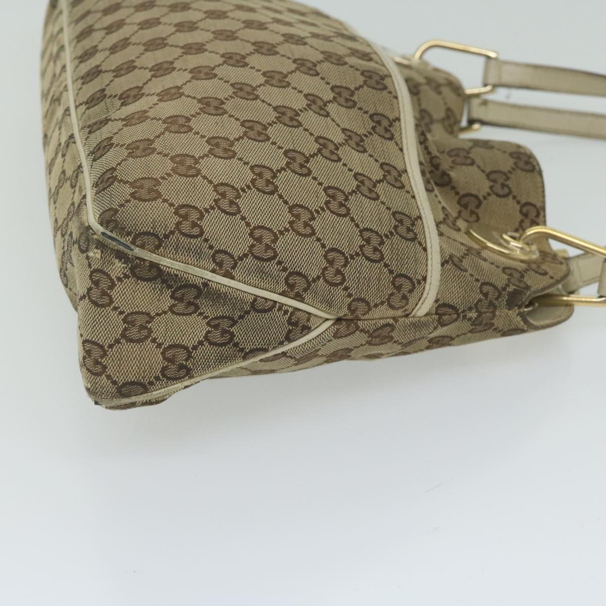 GUCCI GG Canvas Shoulder Bag Beige 121023 Auth bs10730