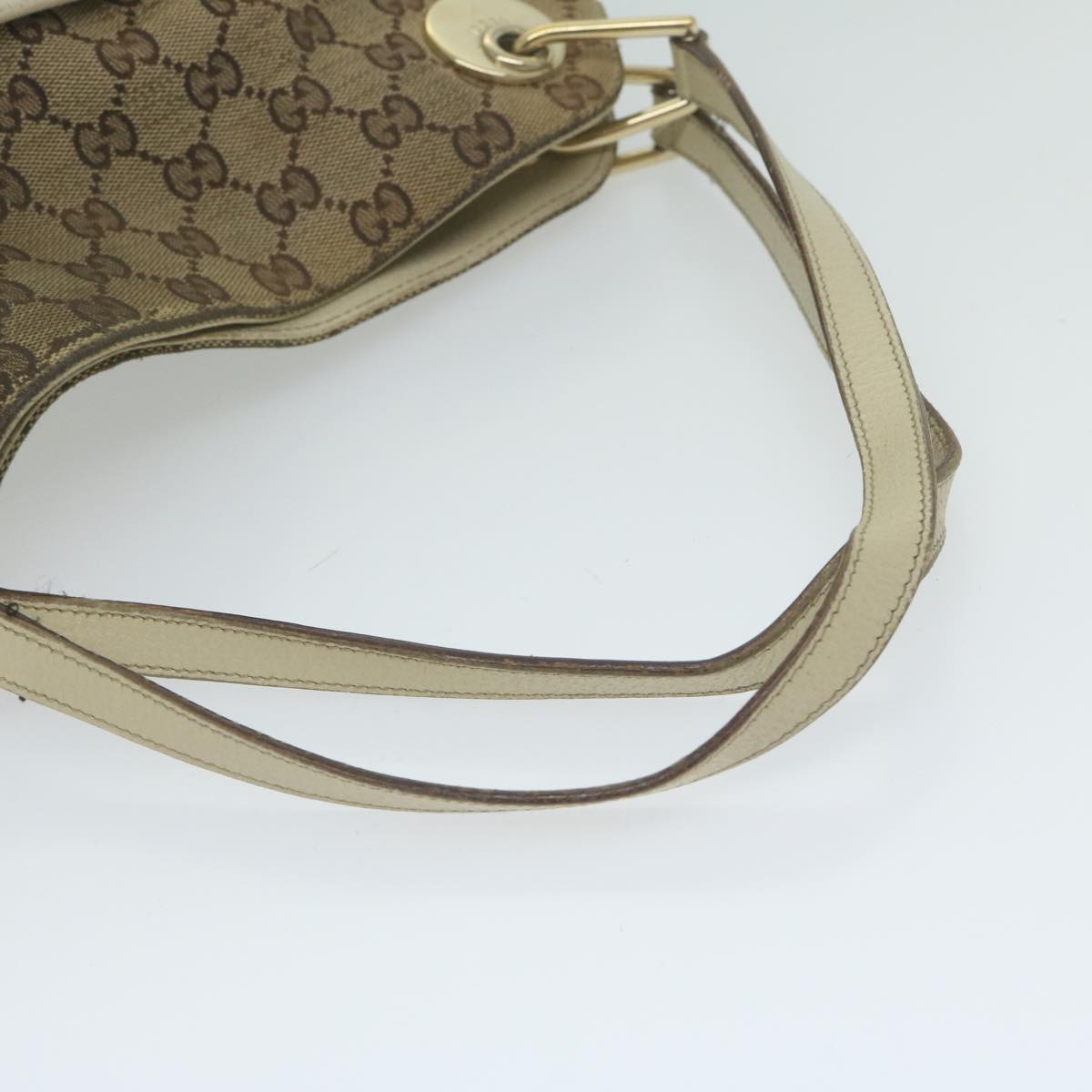 GUCCI GG Canvas Shoulder Bag Beige 121023 Auth bs10730