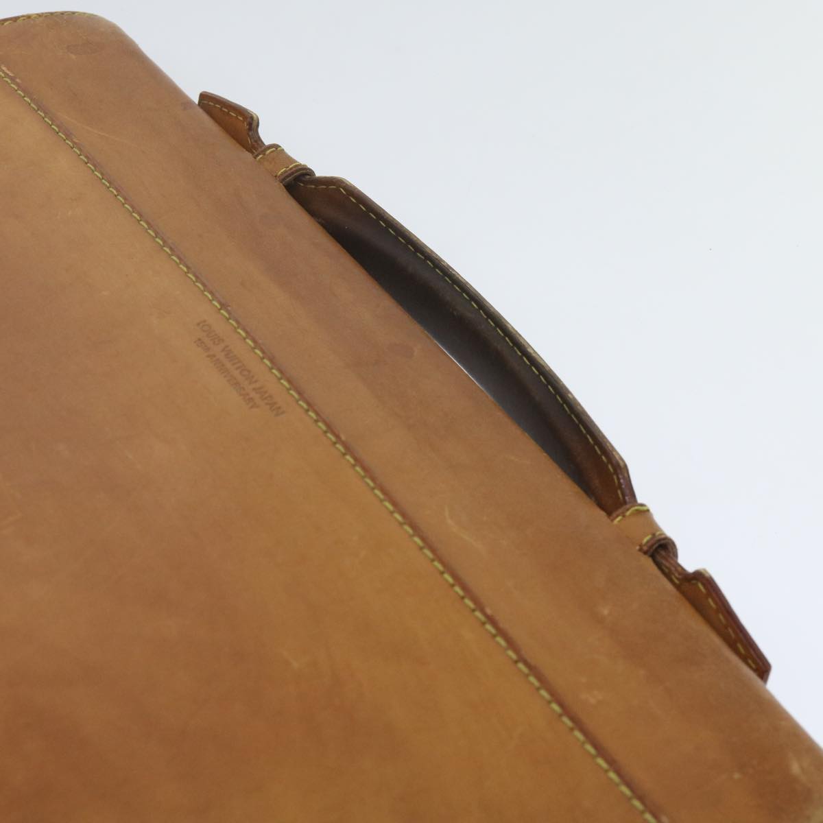 LOUIS VUITTON Nomad Leather Serviette Kourad Business Bag Beige LV Auth bs10773