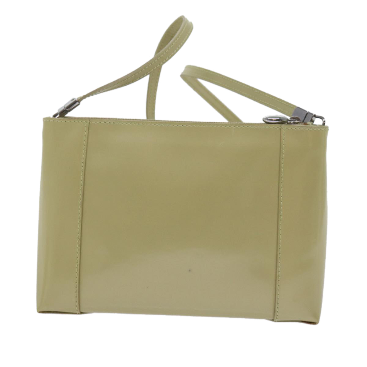 Christian Dior Shoulder Bag Patent leather Beige Auth bs10786 - 0