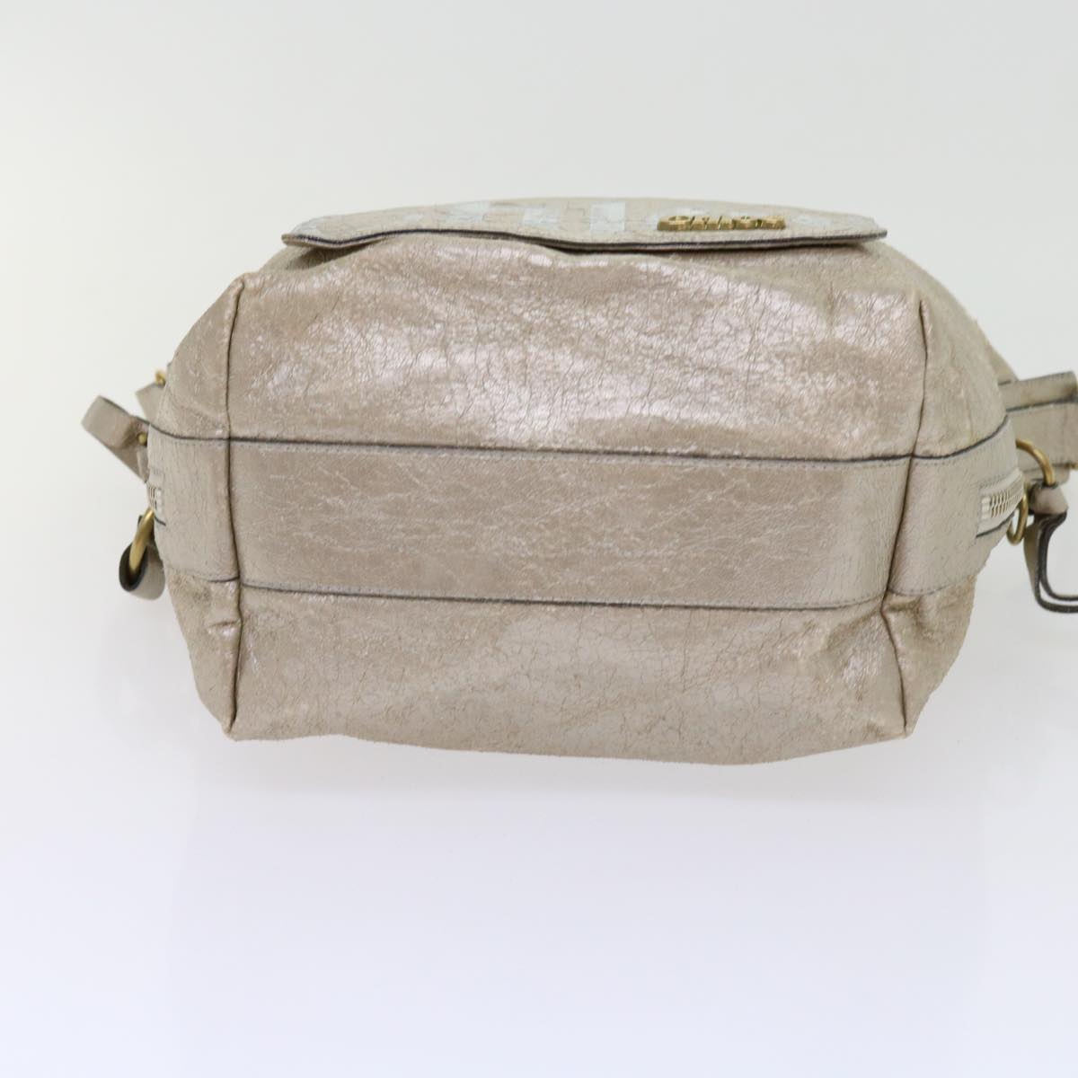 Chloe Shoulder Bag Leather Silver 02-09-51-5859 Auth bs10804