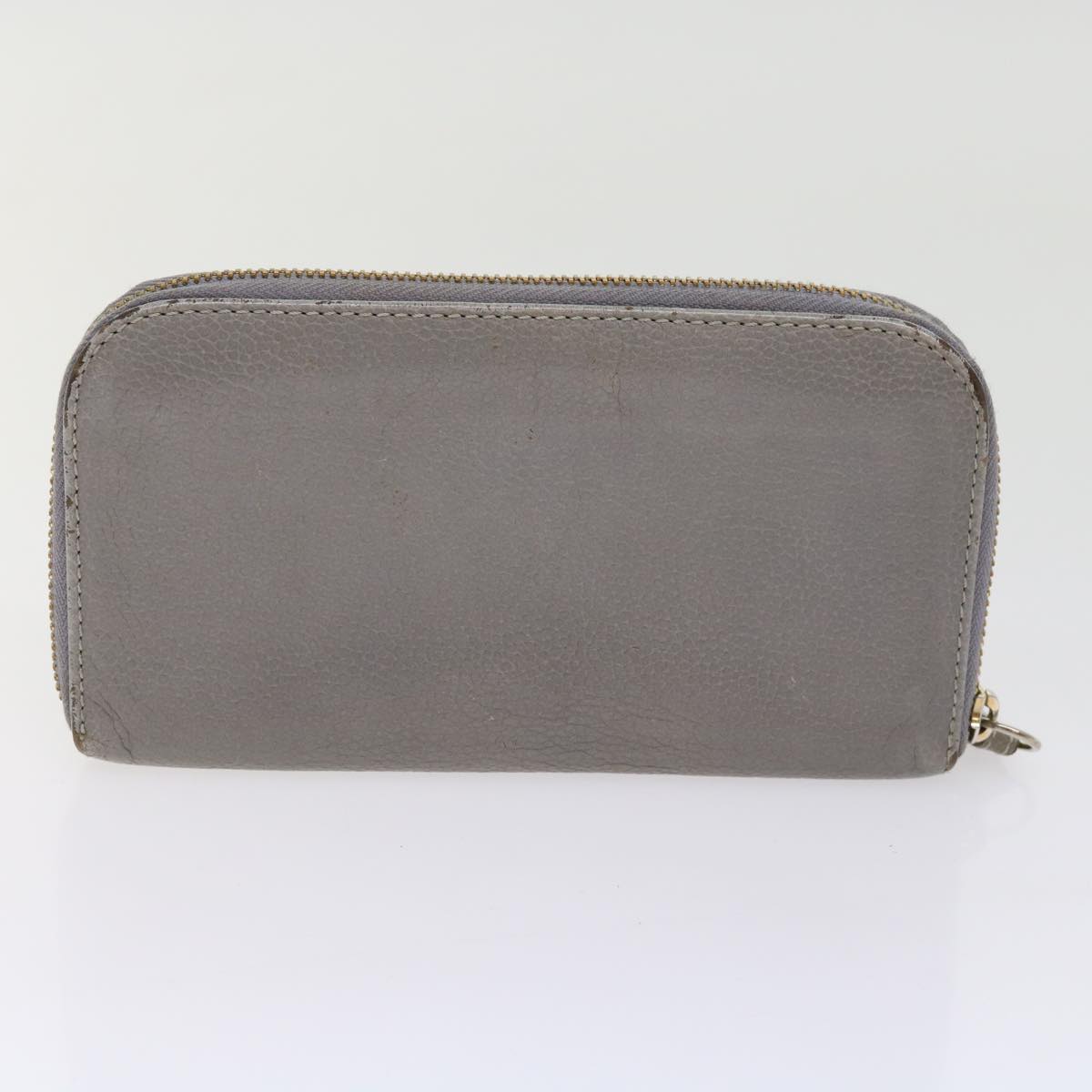 Chloe Wallet Leather 3Set Black Gray Auth bs10807