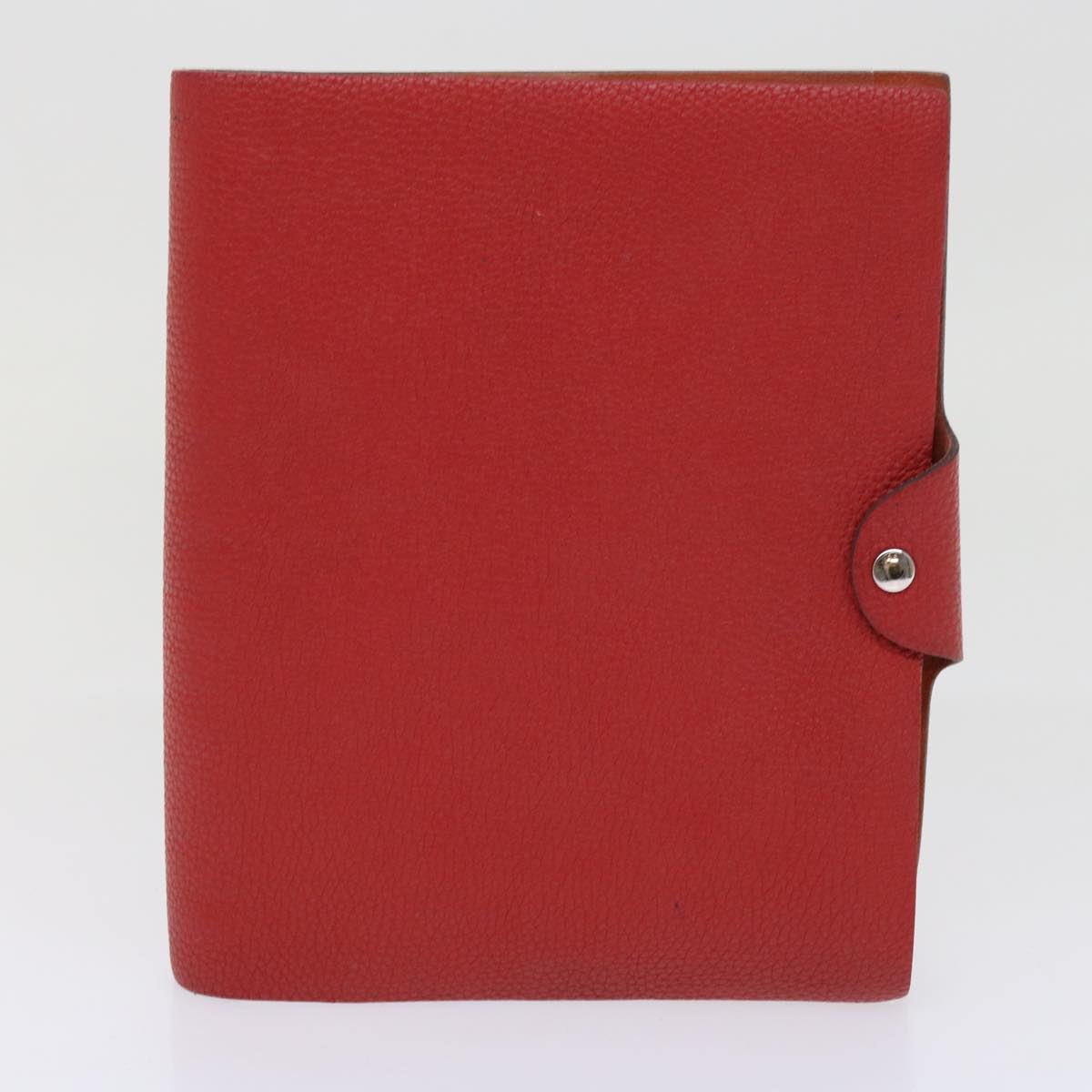HERMES Wallet Note Cover Leather 2Set Red Black Auth bs10810 - 0