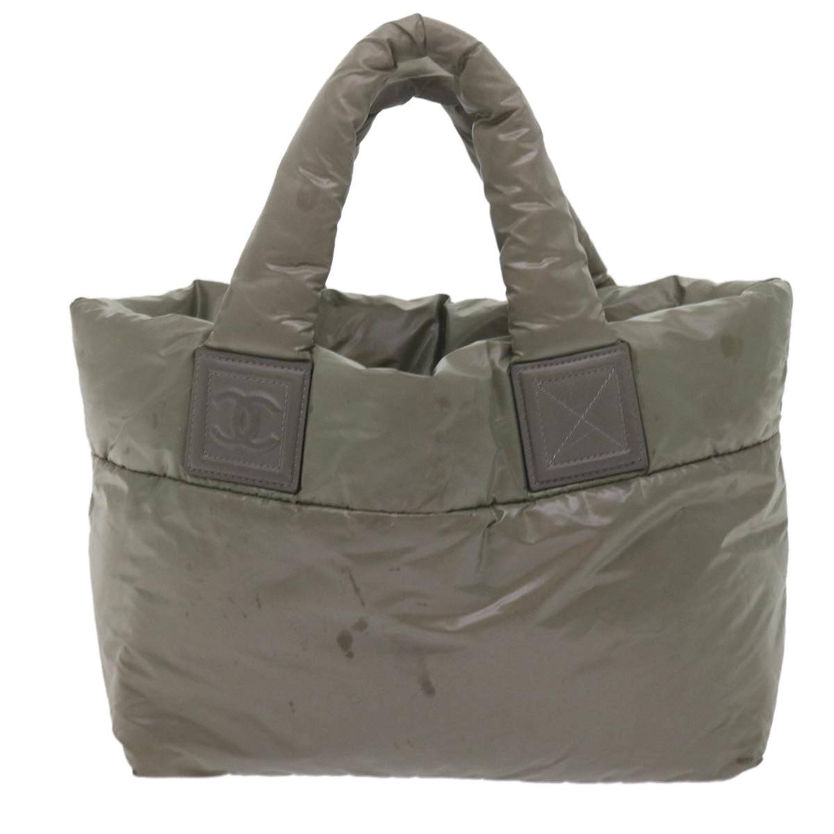 CHANEL Cococoon Shoulder Bag Nylon Gray CC Auth bs10830 - 0