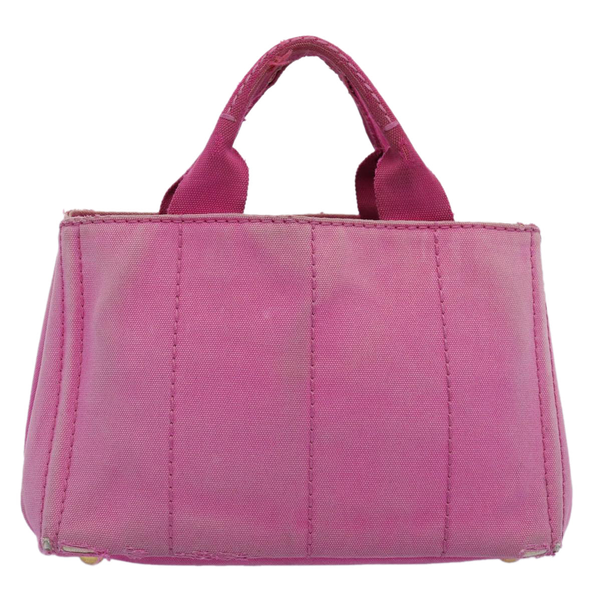 PRADA Canapa PM Hand Bag Canvas Pink Auth bs10834 - 0