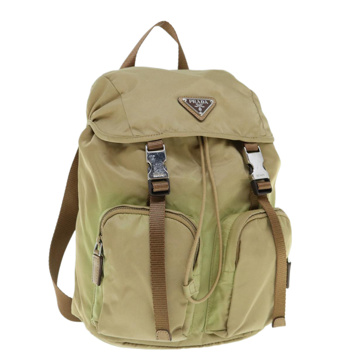 PRADA Backpack Nylon Khaki Auth bs10844
