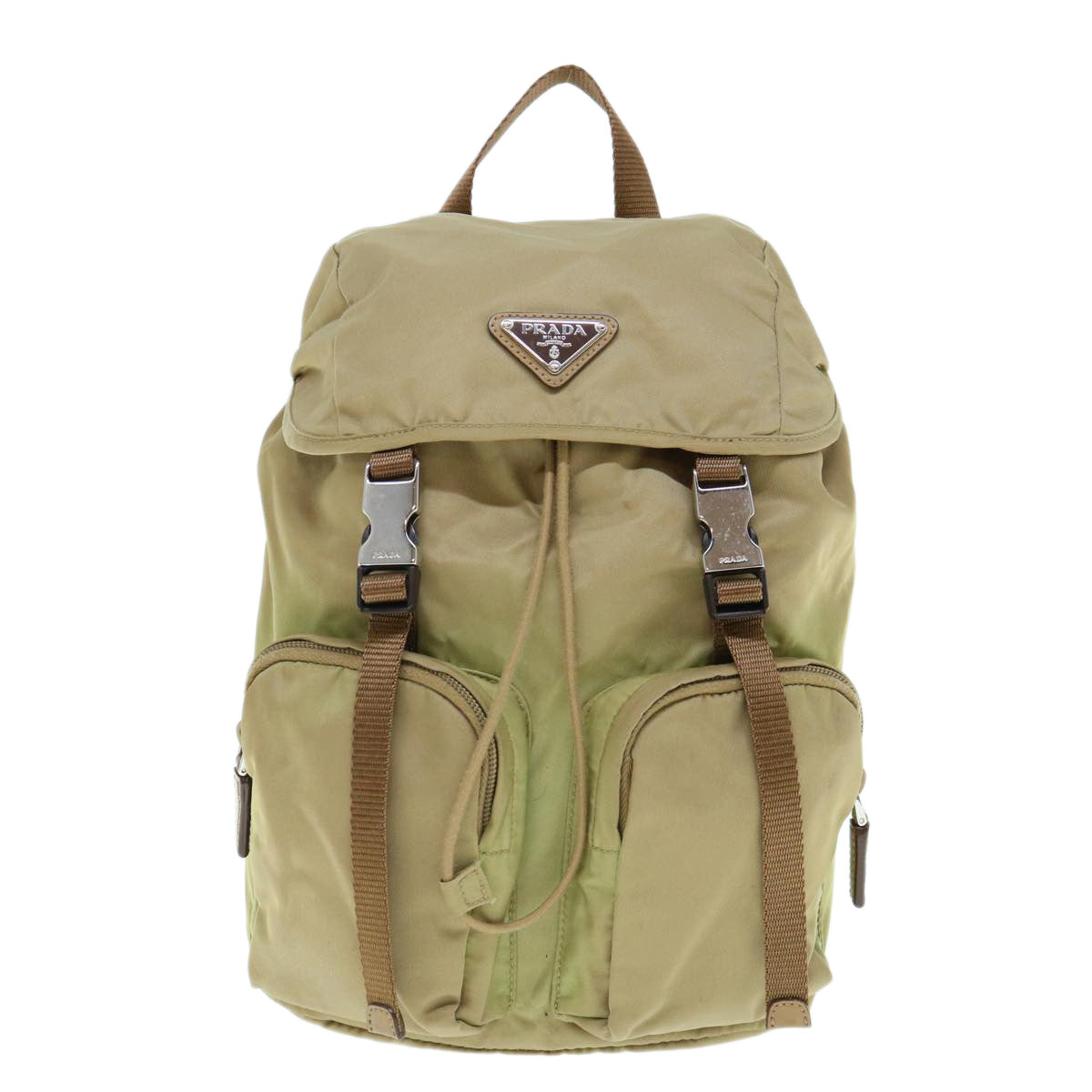 PRADA Backpack Nylon Khaki Auth bs10844 - 0