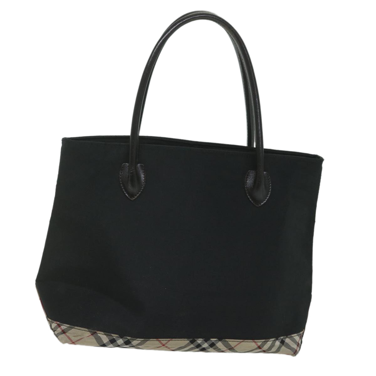 BURBERRY Blue Label Tote Bag Nylon Black Auth bs10845