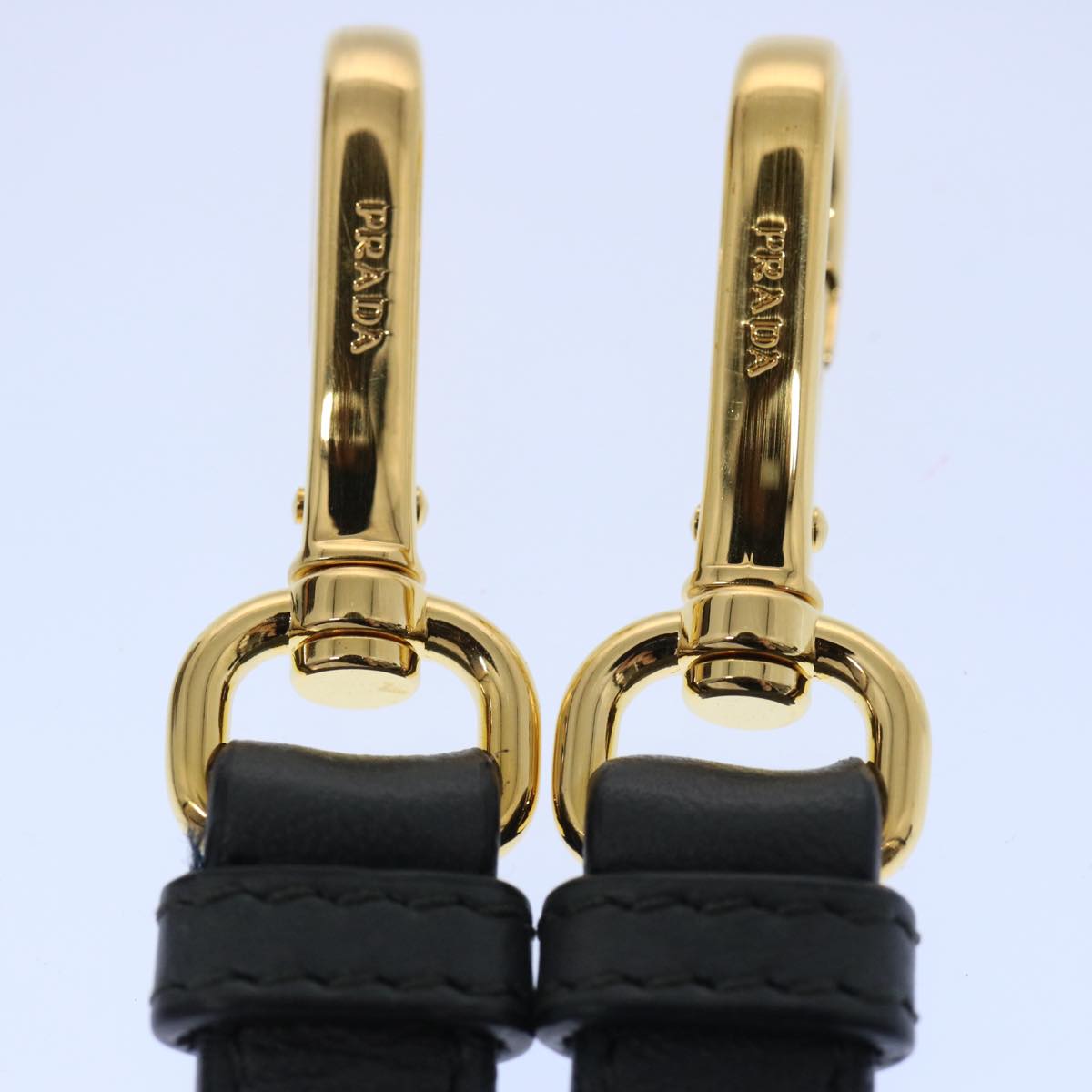 PRADA Adjustable Shoulder Strap Leather 29.1""-33.1"" Gray Auth bs10847