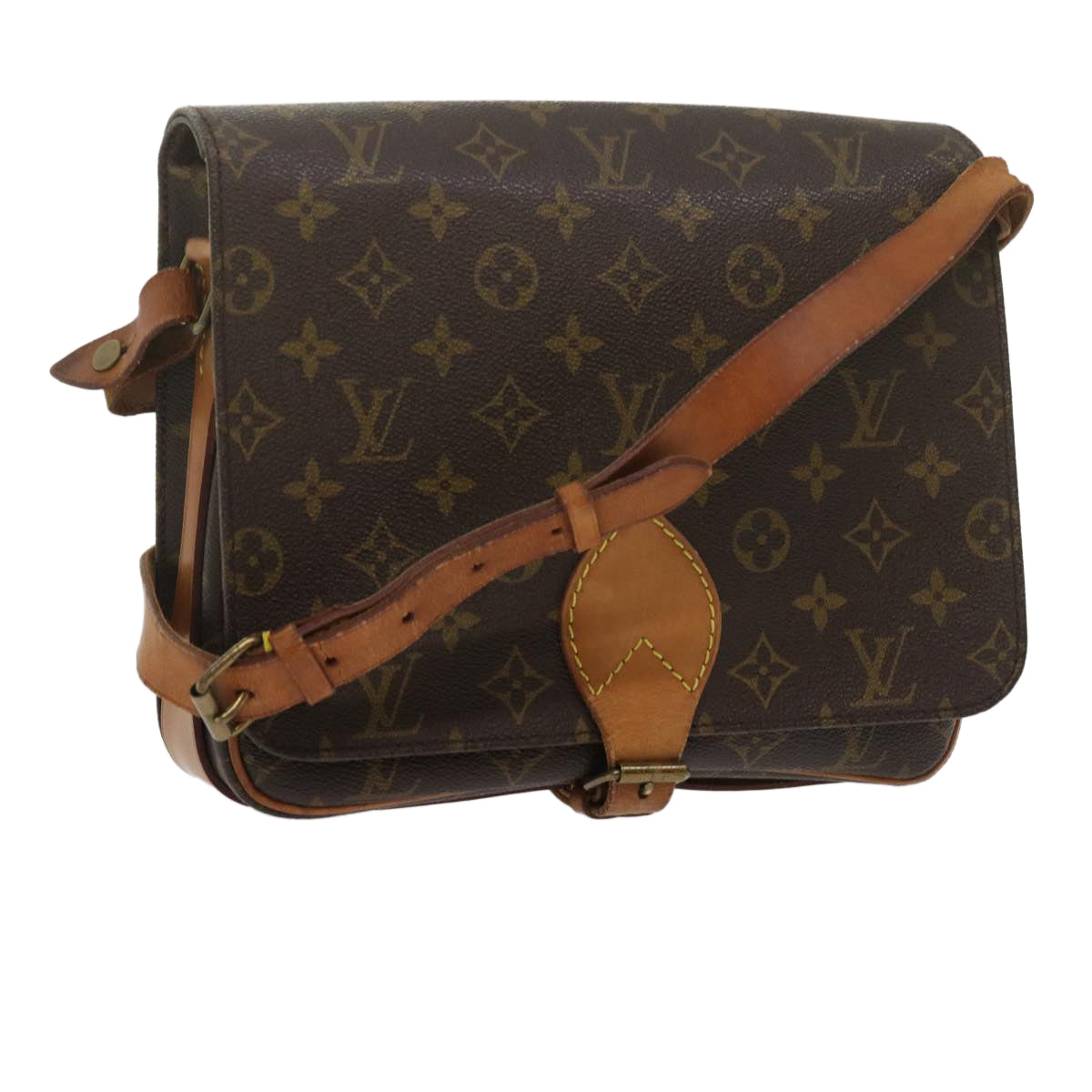 LOUIS VUITTON Monogram Cartouchiere GM Shoulder Bag M51252 LV Auth bs10864