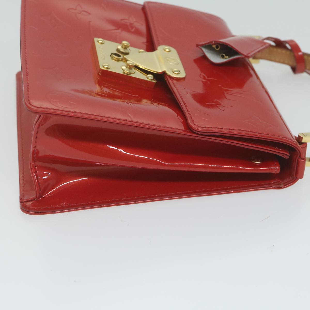 LOUIS VUITTON Monogram Vernis Spring Street Hand Bag Red M91135 LV Auth bs10871