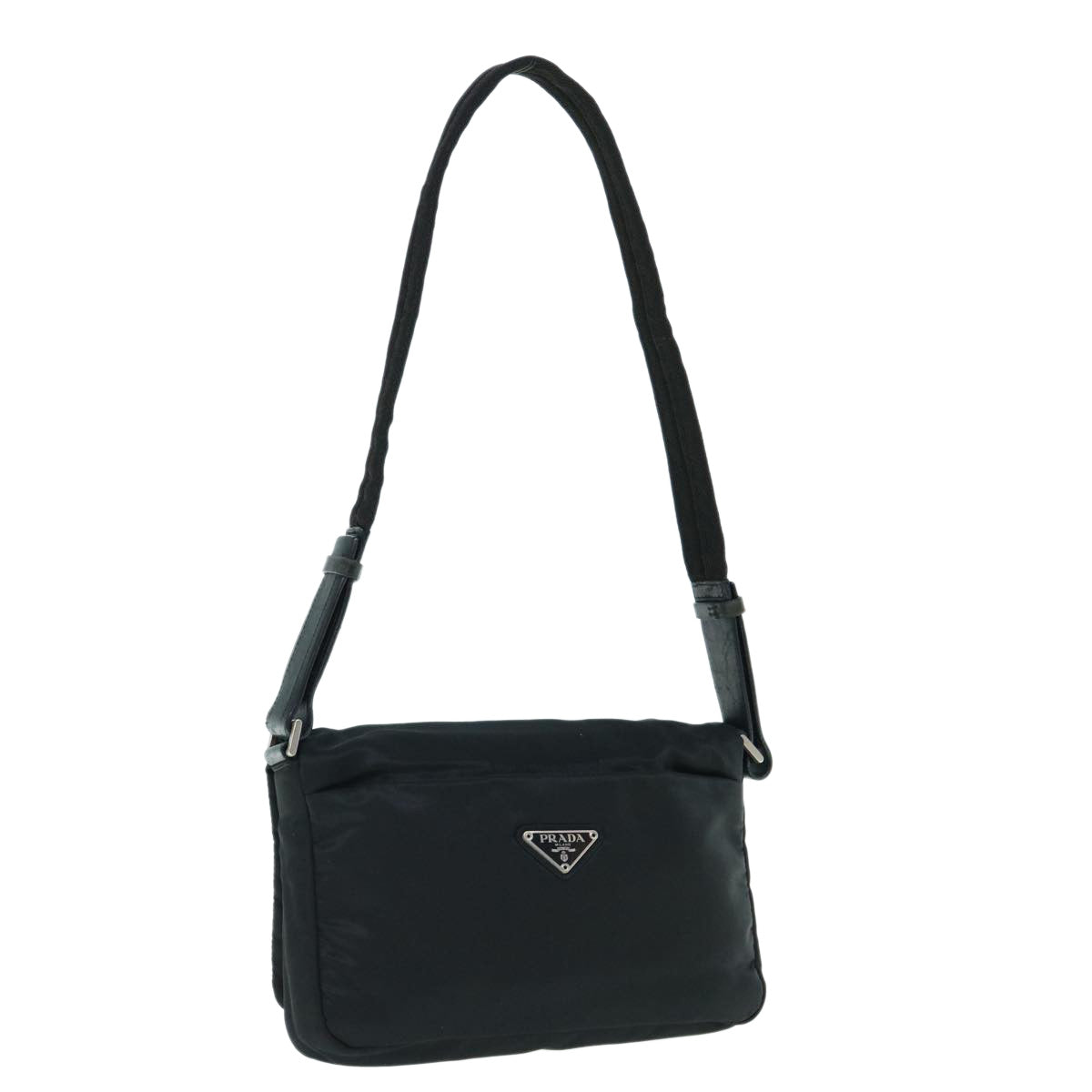 PRADA Shoulder Bag Nylon Black Auth bs10884