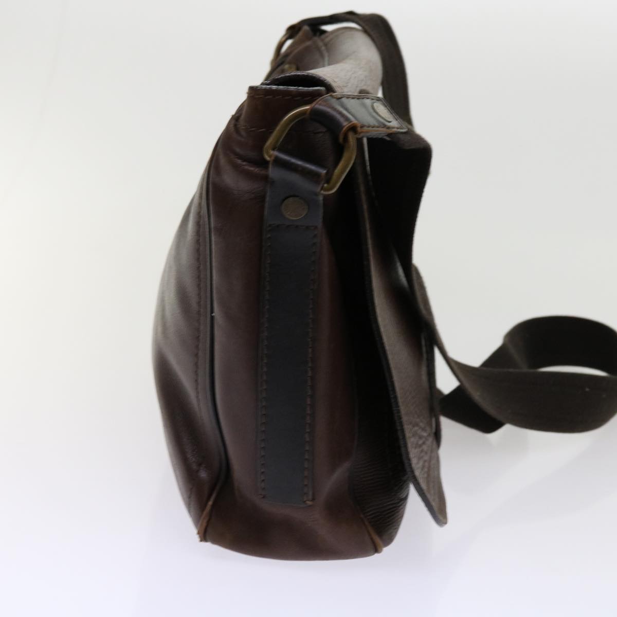 LOUIS VUITTON Utah Messenger Shoulder Bag Leather Brown M32625 LV Auth bs10902