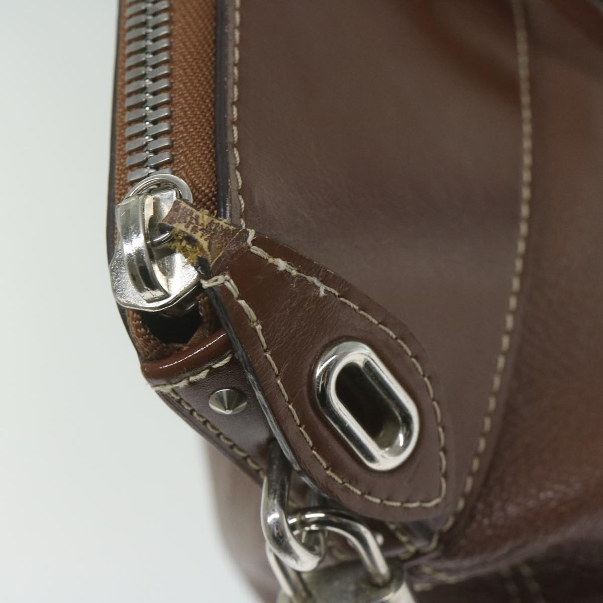 LOUIS VUITTON Suhari Lockit PM Hand Bag Leather Brown M91889 LV Auth bs10903
