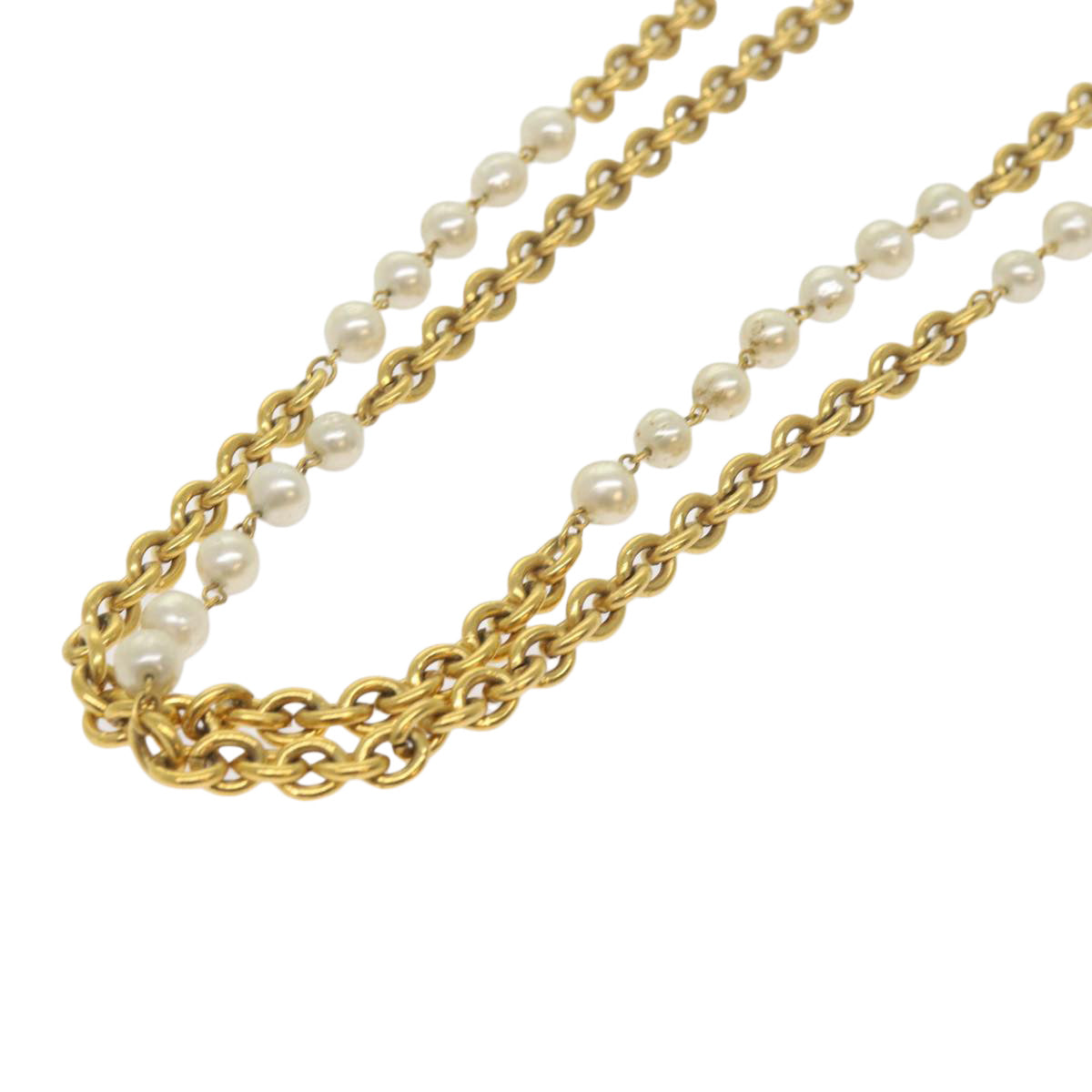 CHANEL Necklace Gold Tone CC Auth bs10911 - 0