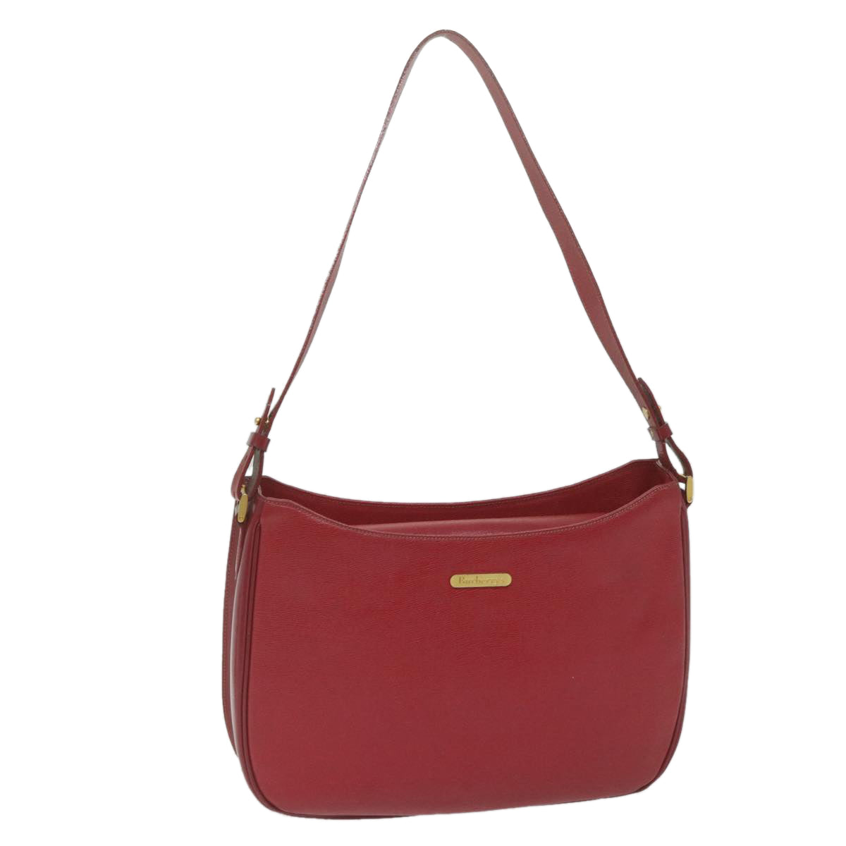 Burberrys Shoulder Bag Leather Red Auth bs10914