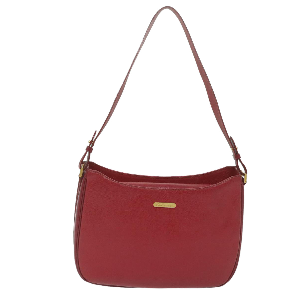Burberrys Shoulder Bag Leather Red Auth bs10914 - 0