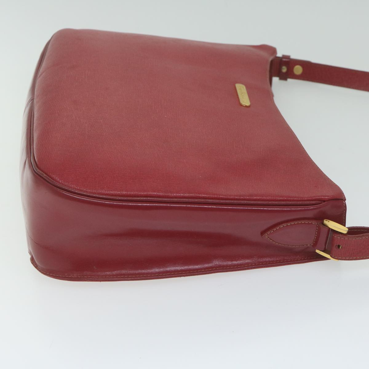 Burberrys Shoulder Bag Leather Red Auth bs10914