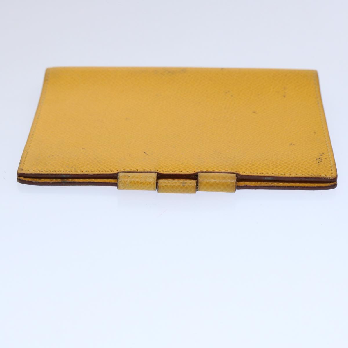 HERMES Agenda Day Planner Cover Leather Yellow Auth bs10919