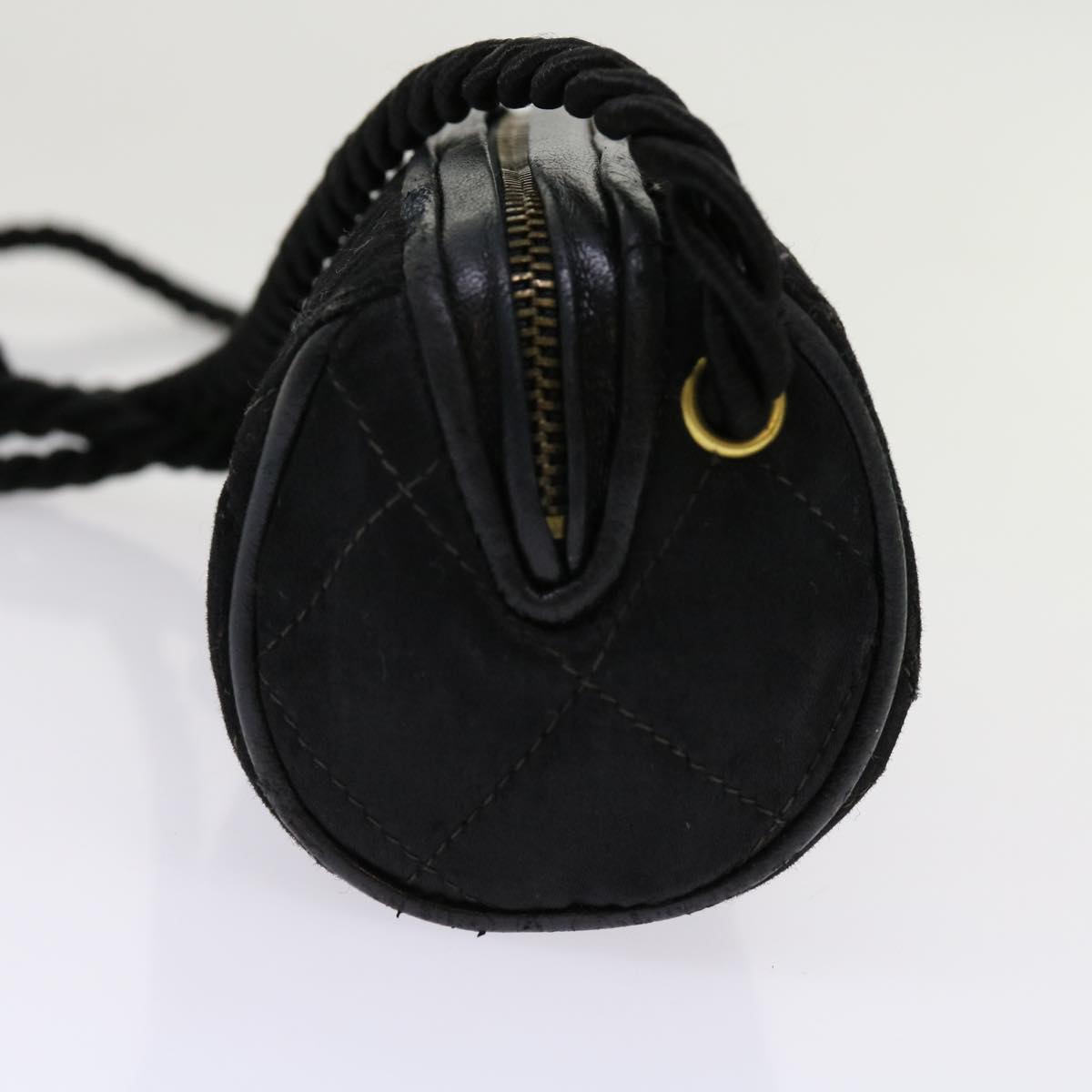 CHANEL Shoulder Bag Satin Black CC Auth bs10925 - 0
