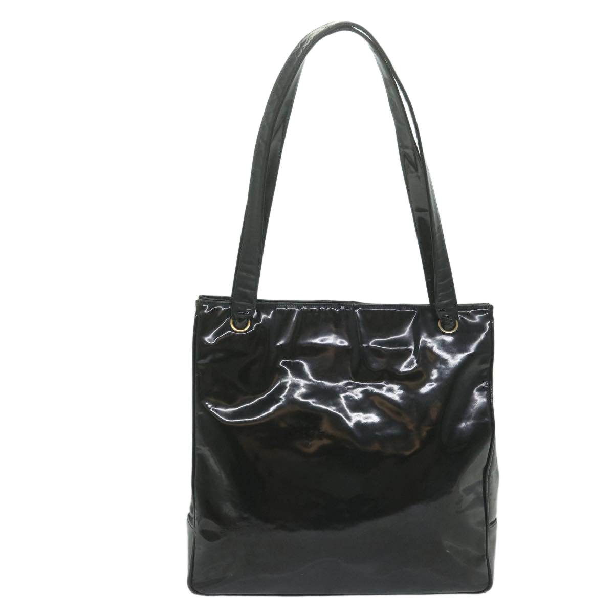CHANEL Shoulder Bag Patent leather Black CC Auth bs10927 - 0