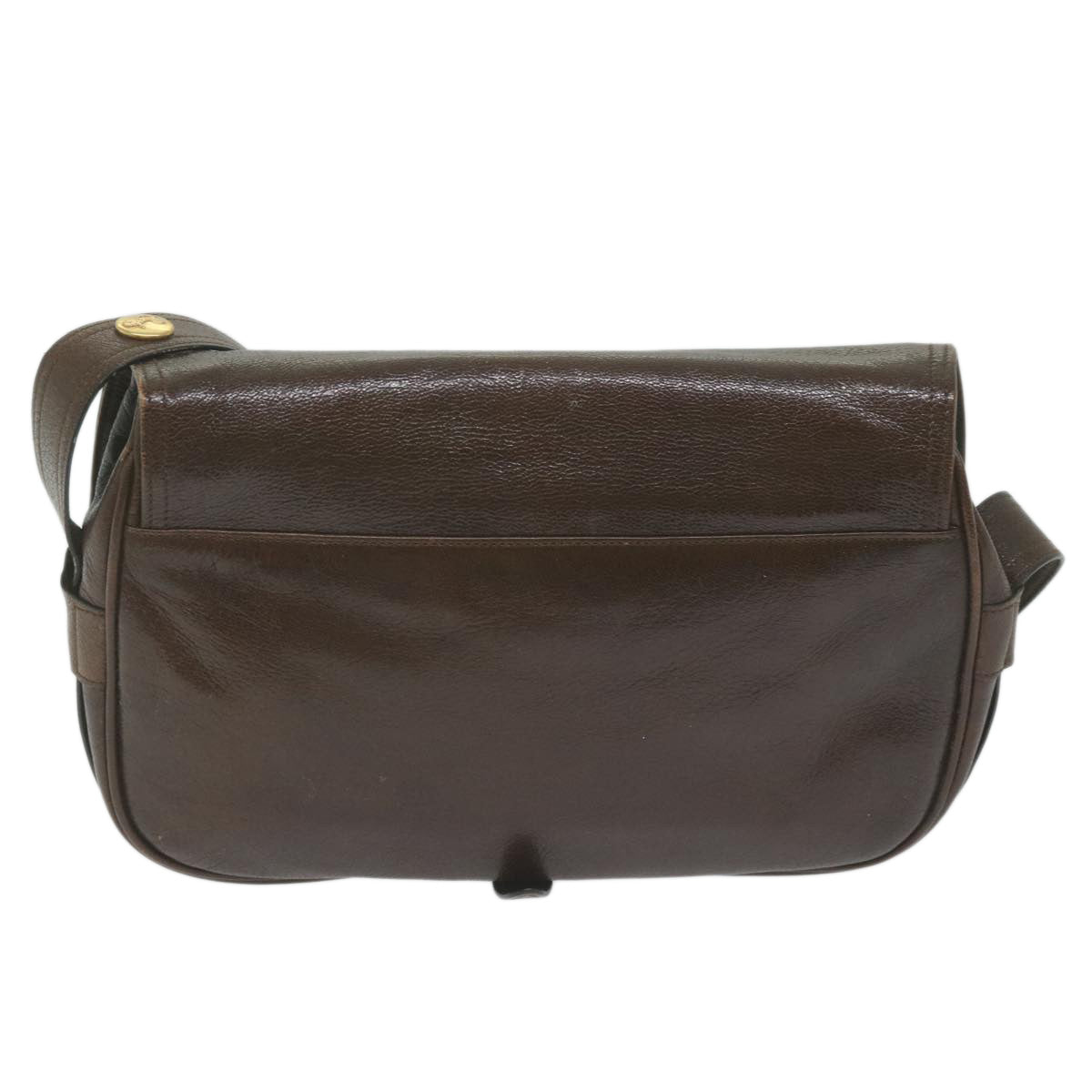 CELINE Shoulder Bag Leather Brown Auth bs10936