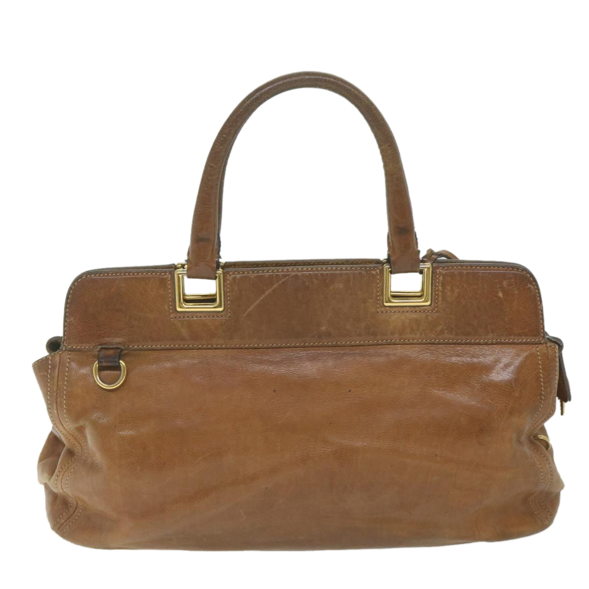 PRADA Hand Bag Leather 2way Brown Auth bs10941 - 0