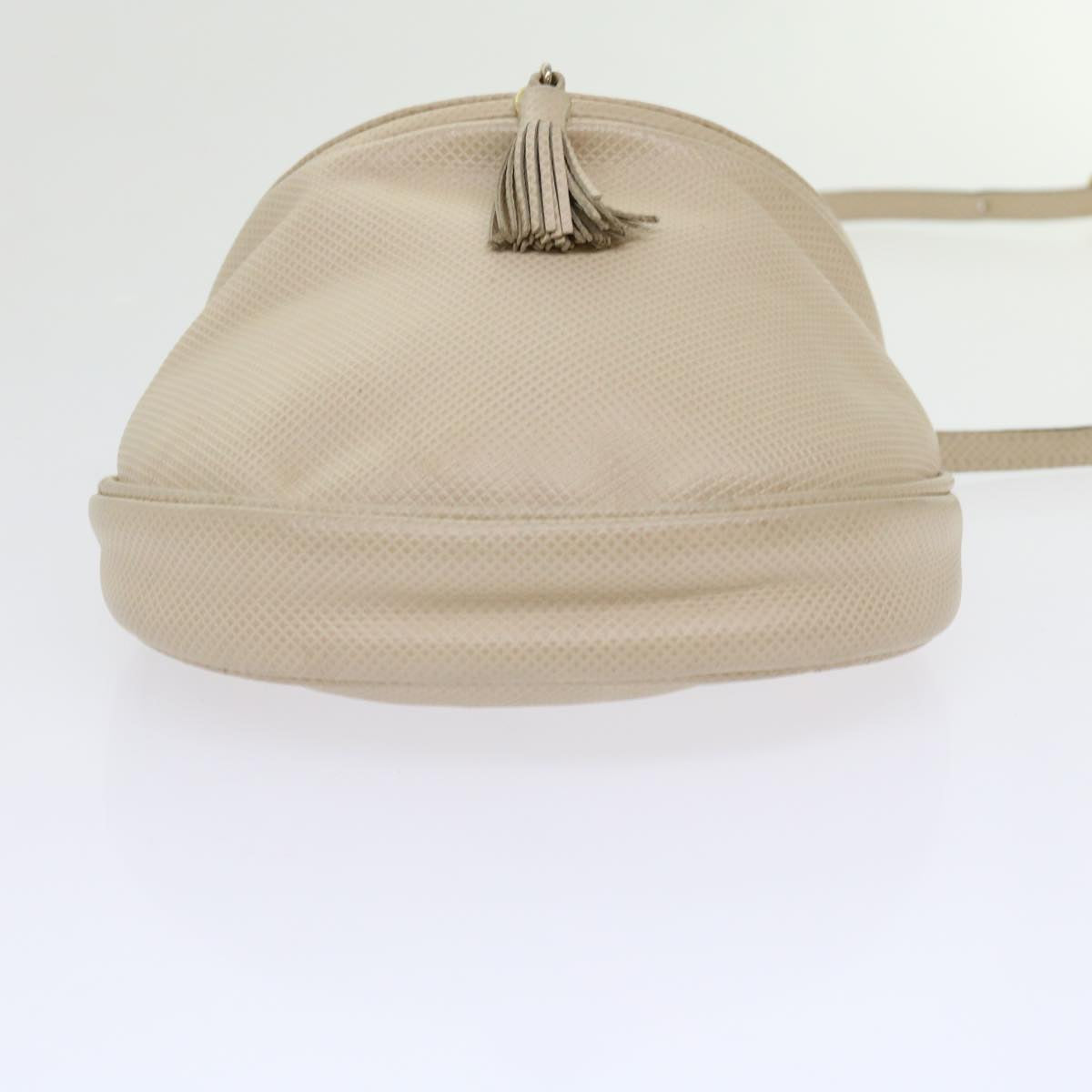 BOTTEGAVENETA Shoulder Bag Leather White Auth bs10944