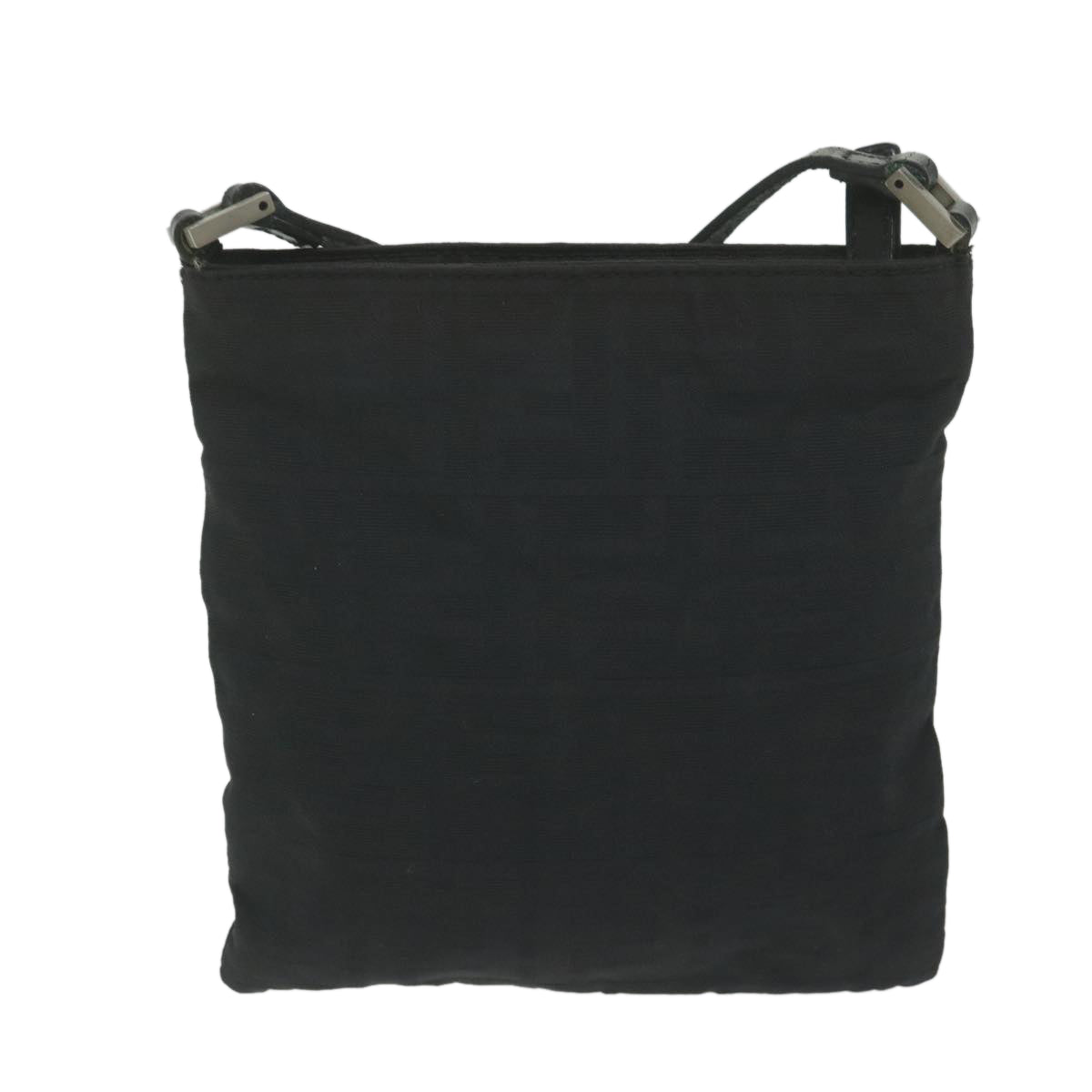 FENDI Zucca Canvas Shoulder Bag Black Auth bs10962 - 0