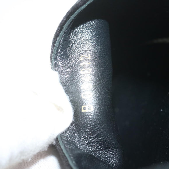 CHANEL Pumps Shoes Velor 38 Black CC Auth bs10973