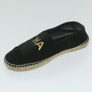 CHANEL Pumps Shoes Velor 38 Black CC Auth bs10973-11