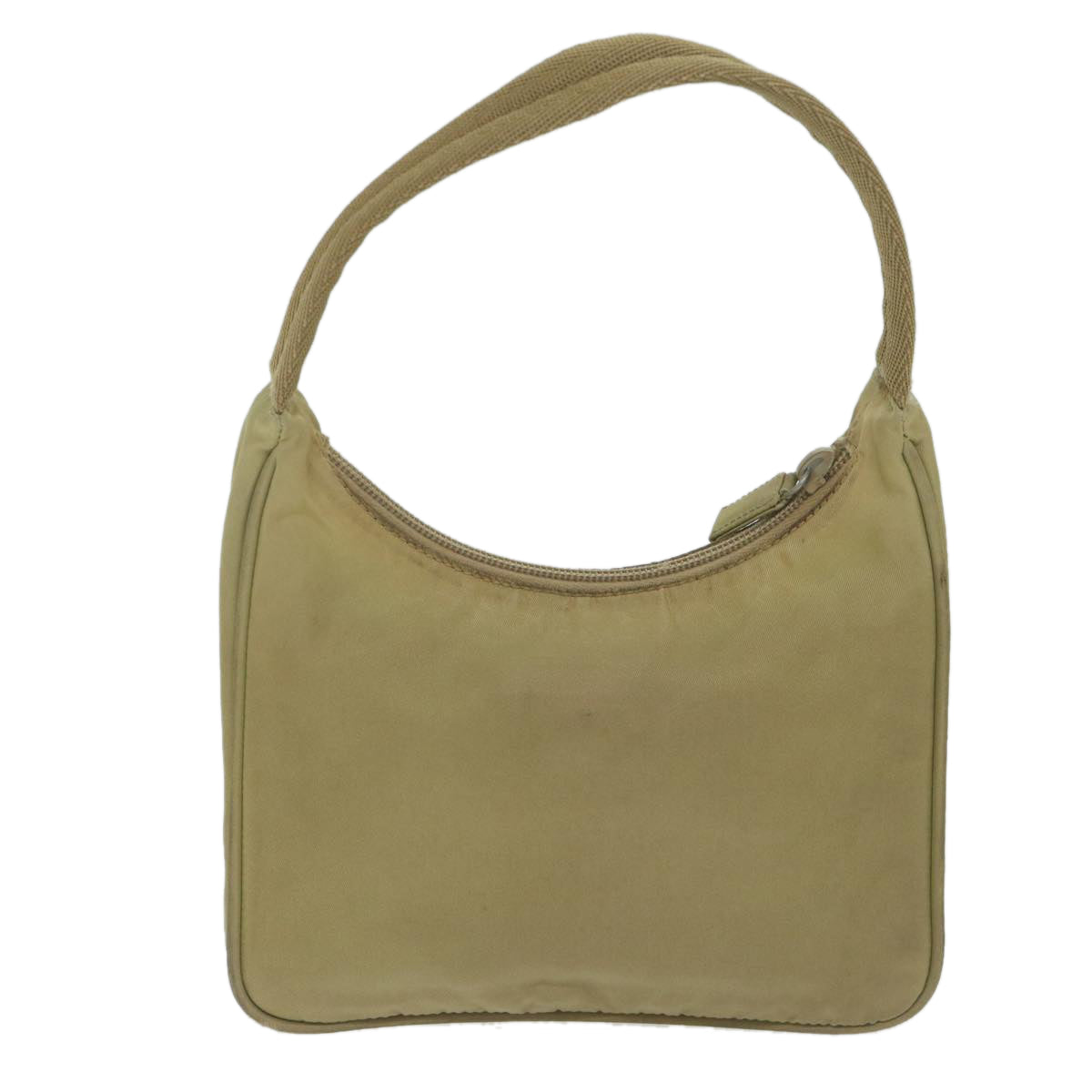 PRADA Hand Bag Nylon Beige Auth bs10991