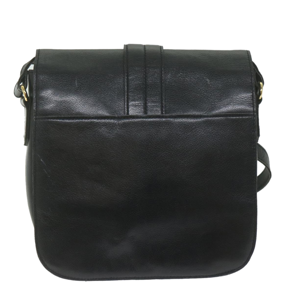 SAINT LAURENT Shoulder Bag Leather Black Auth bs10999 - 0
