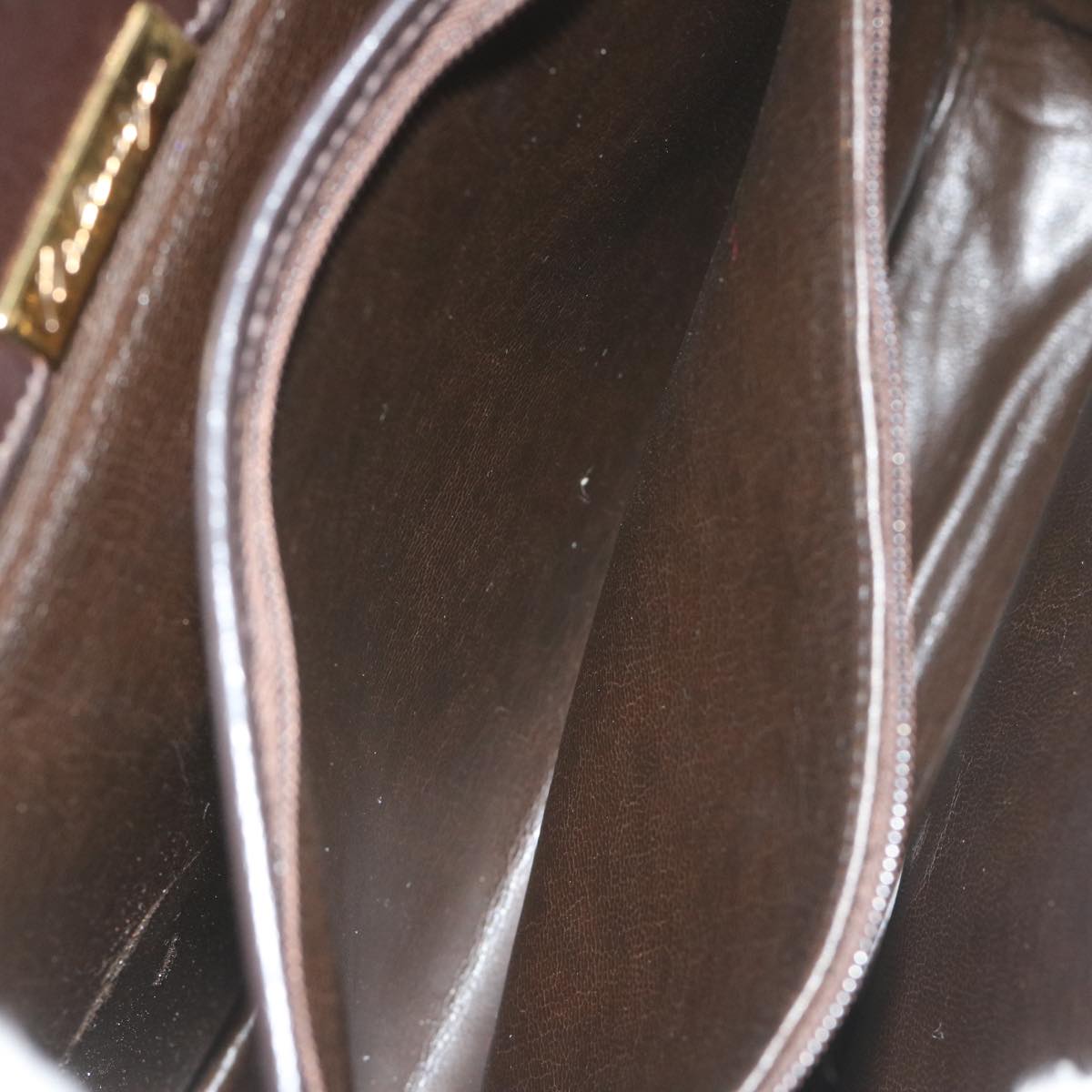BALENCIAGA Shoulder Bag Leather Brown Auth bs11003