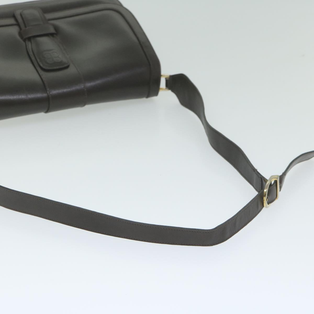 BALENCIAGA Shoulder Bag Leather Brown Auth bs11003