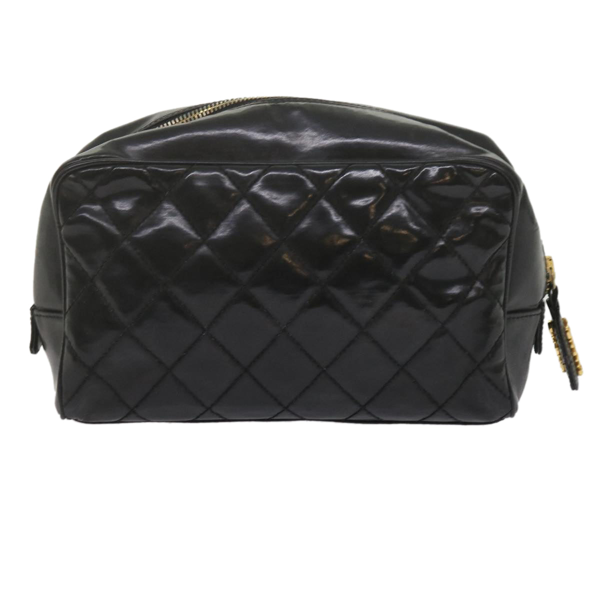 CHANEL Clutch Bag Patent leather Black CC Auth bs11009 - 0