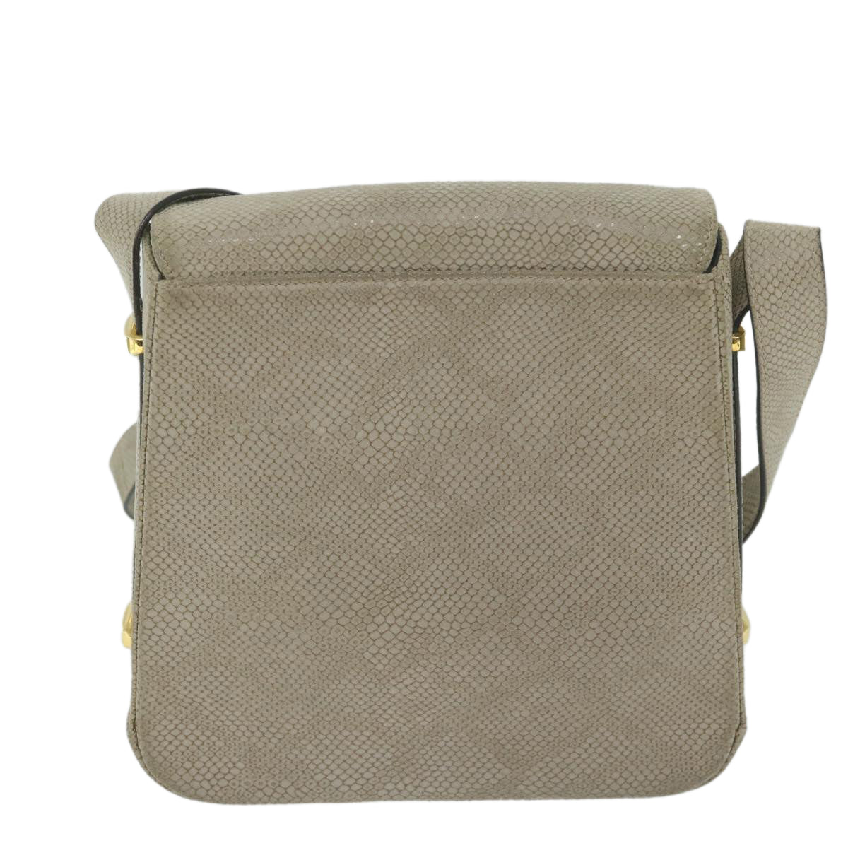 Salvatore Ferragamo Shoulder Bag Leather Gray Auth bs11013 - 0