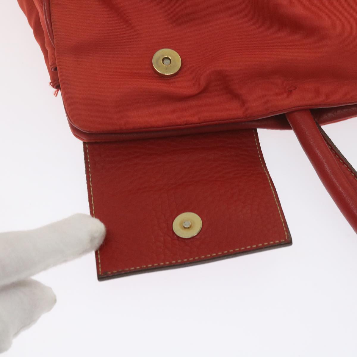 PRADA Hand Bag Nylon Red Auth bs11015