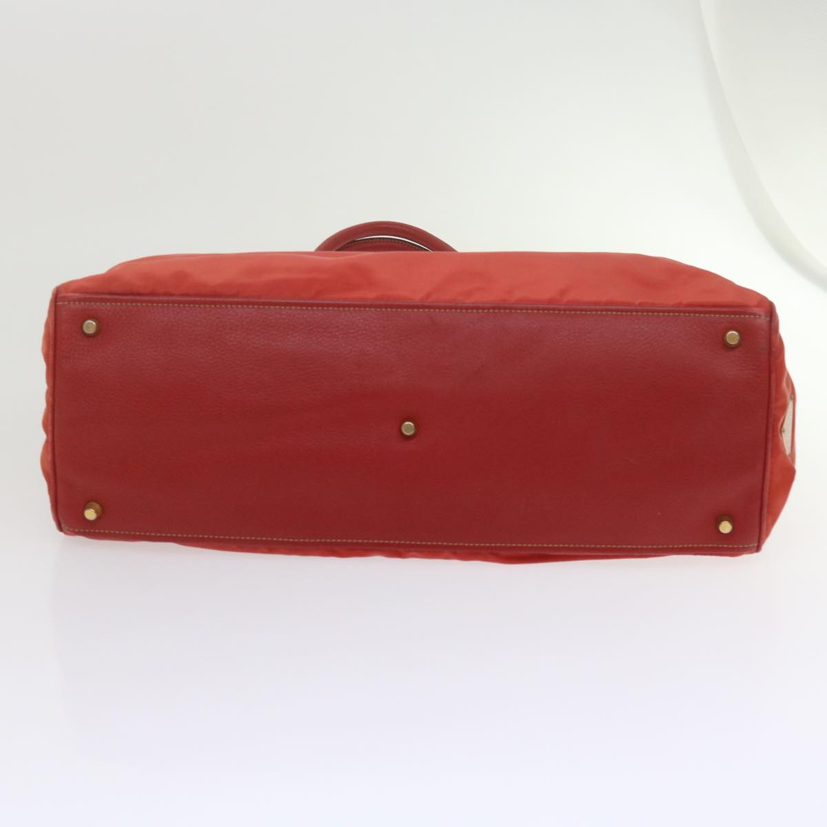 PRADA Hand Bag Nylon Red Auth bs11015