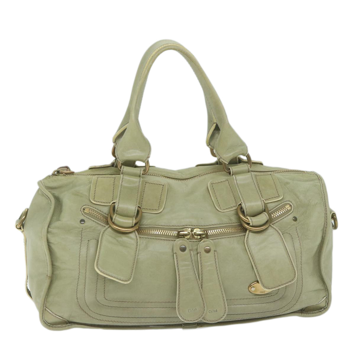 Chloe Hand Bag Leather Green Auth bs11020