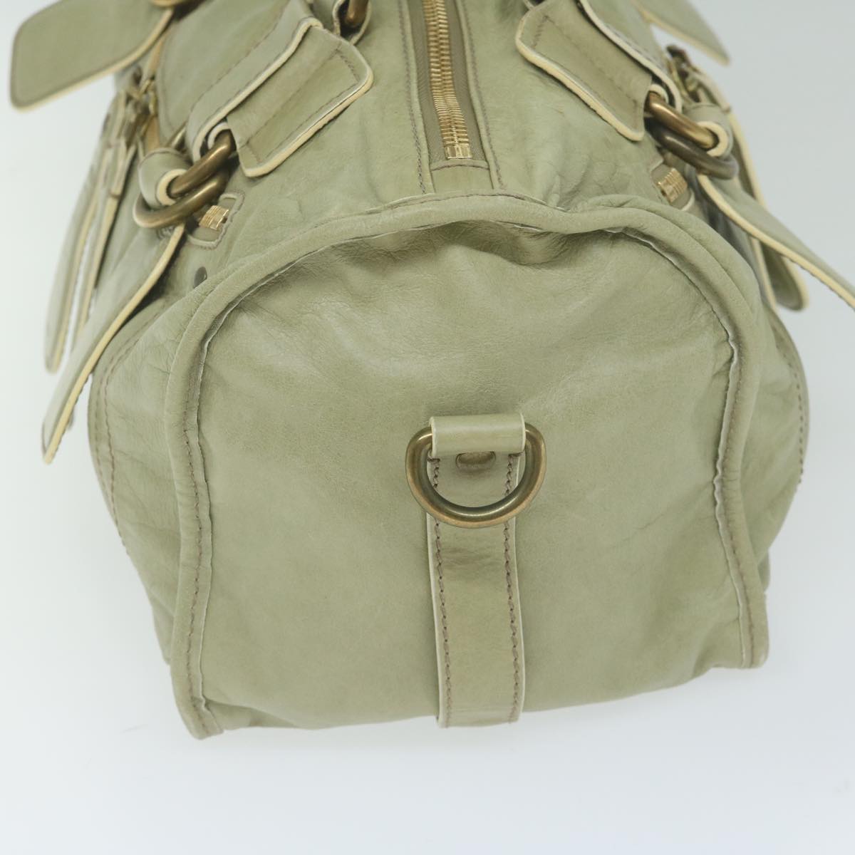 Chloe Hand Bag Leather Green Auth bs11020