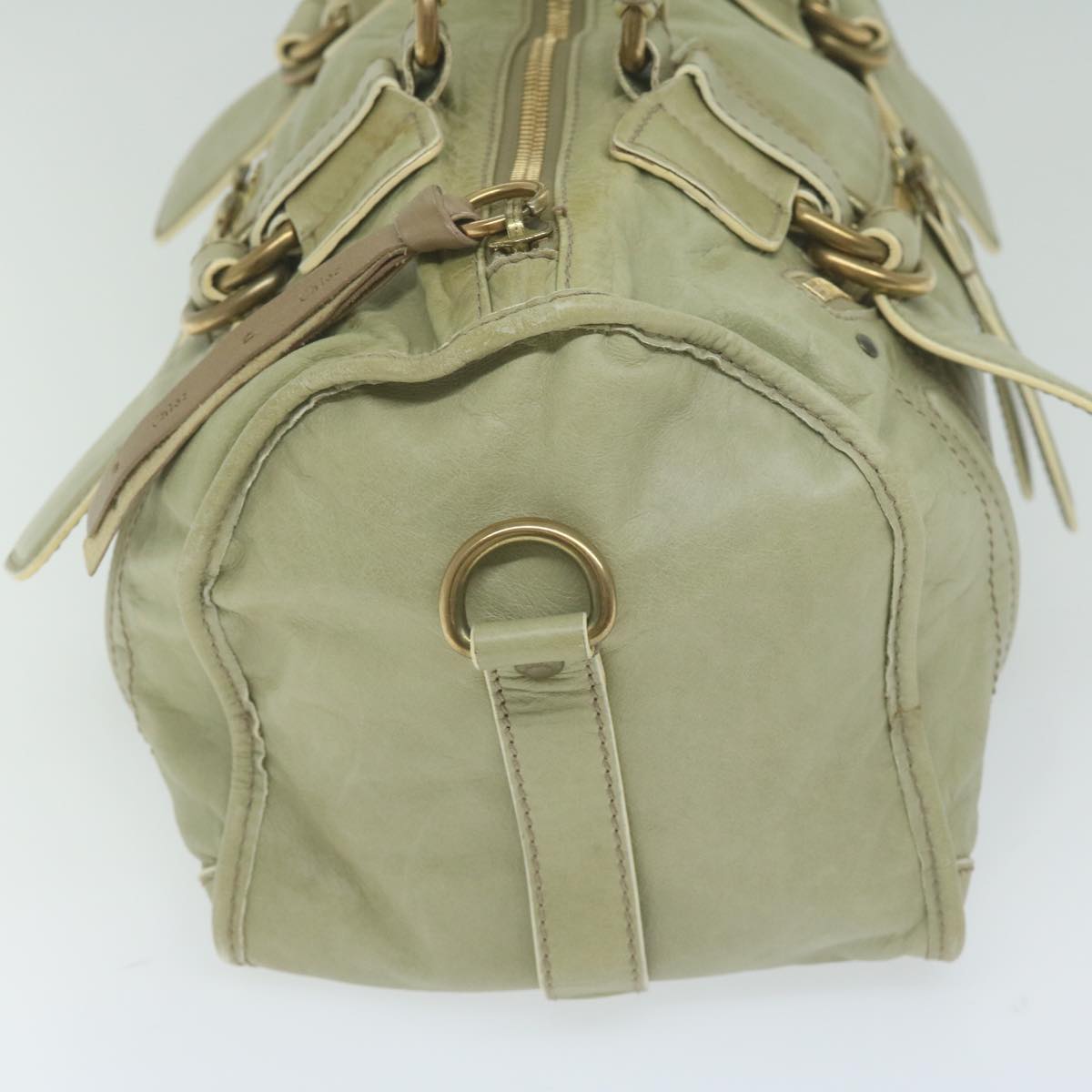 Chloe Hand Bag Leather Green Auth bs11020