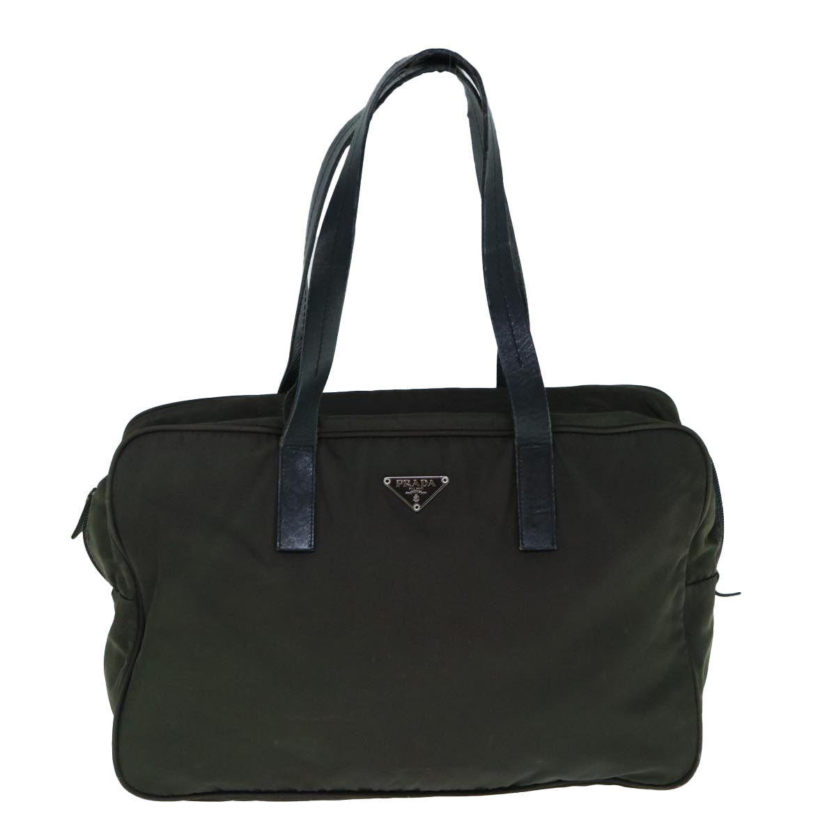 PRADA Hand Bag Nylon Khaki Auth bs11036 - 0