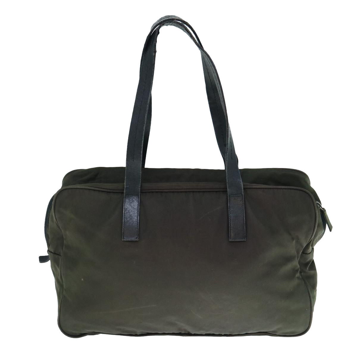 PRADA Hand Bag Nylon Khaki Auth bs11036