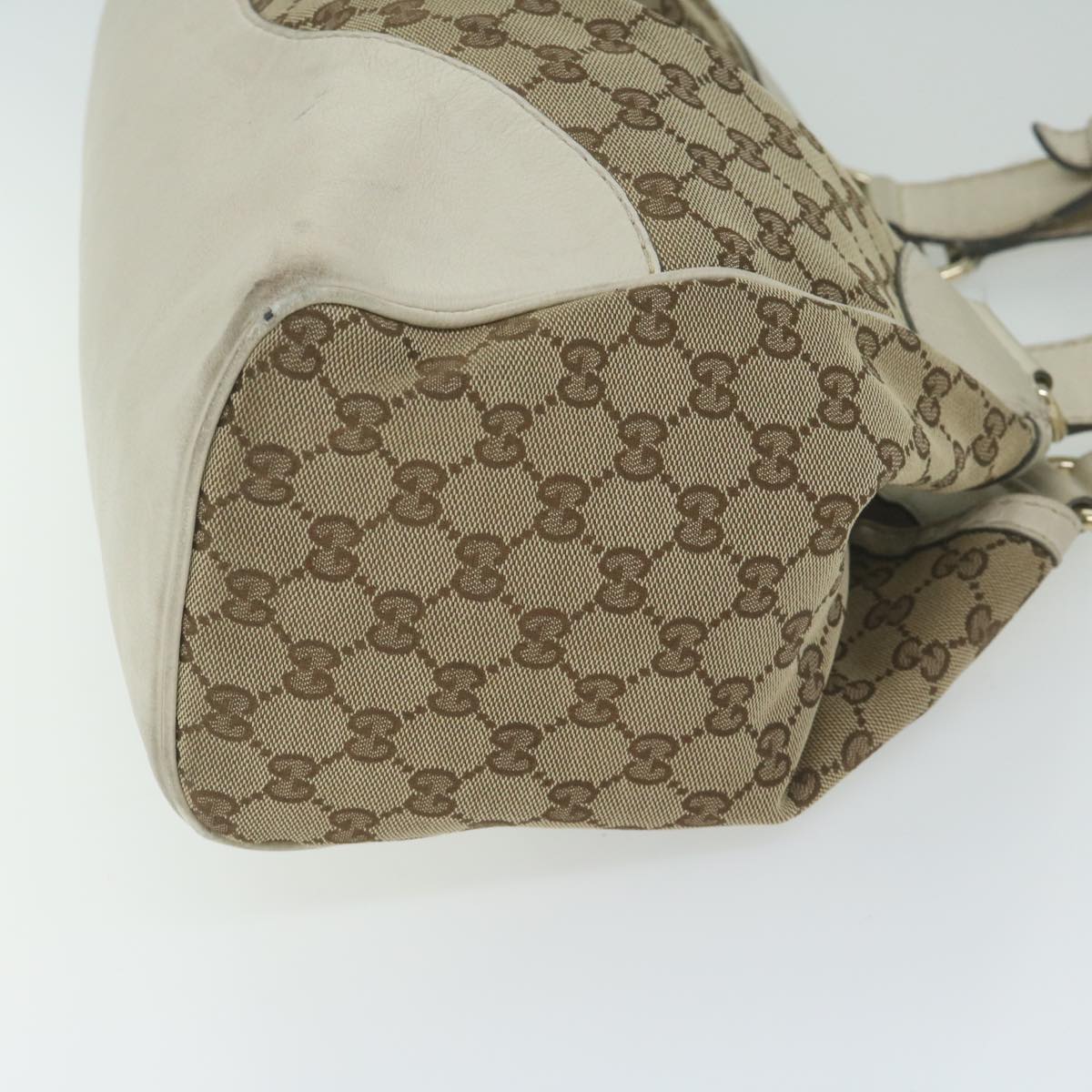 GUCCI GG Canvas Shoulder Bag Beige 223972 Auth bs11039