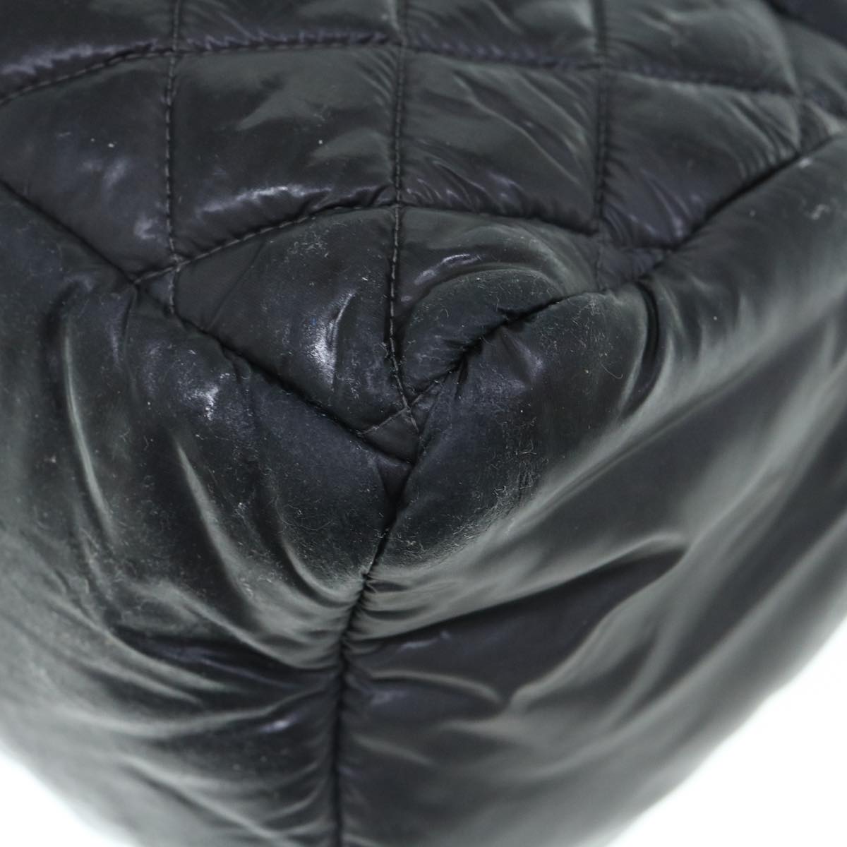 CHANEL Cococoon Shoulder Bag Nylon Black CC Auth bs11077