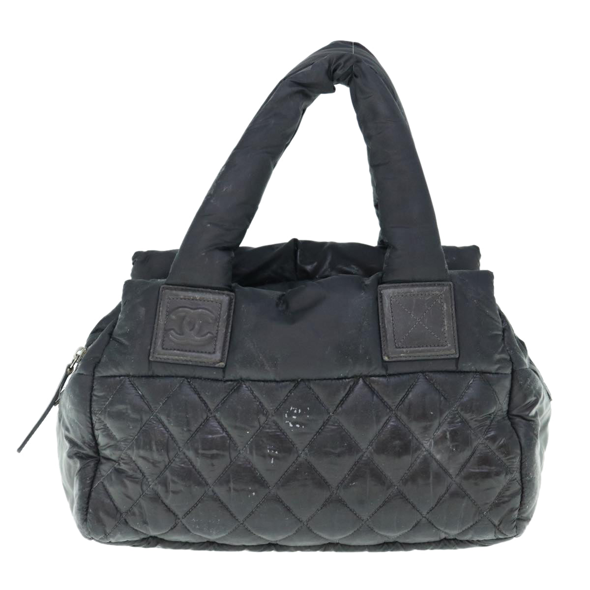 CHANEL Cococoon Shoulder Bag Nylon Black CC Auth bs11077 - 0