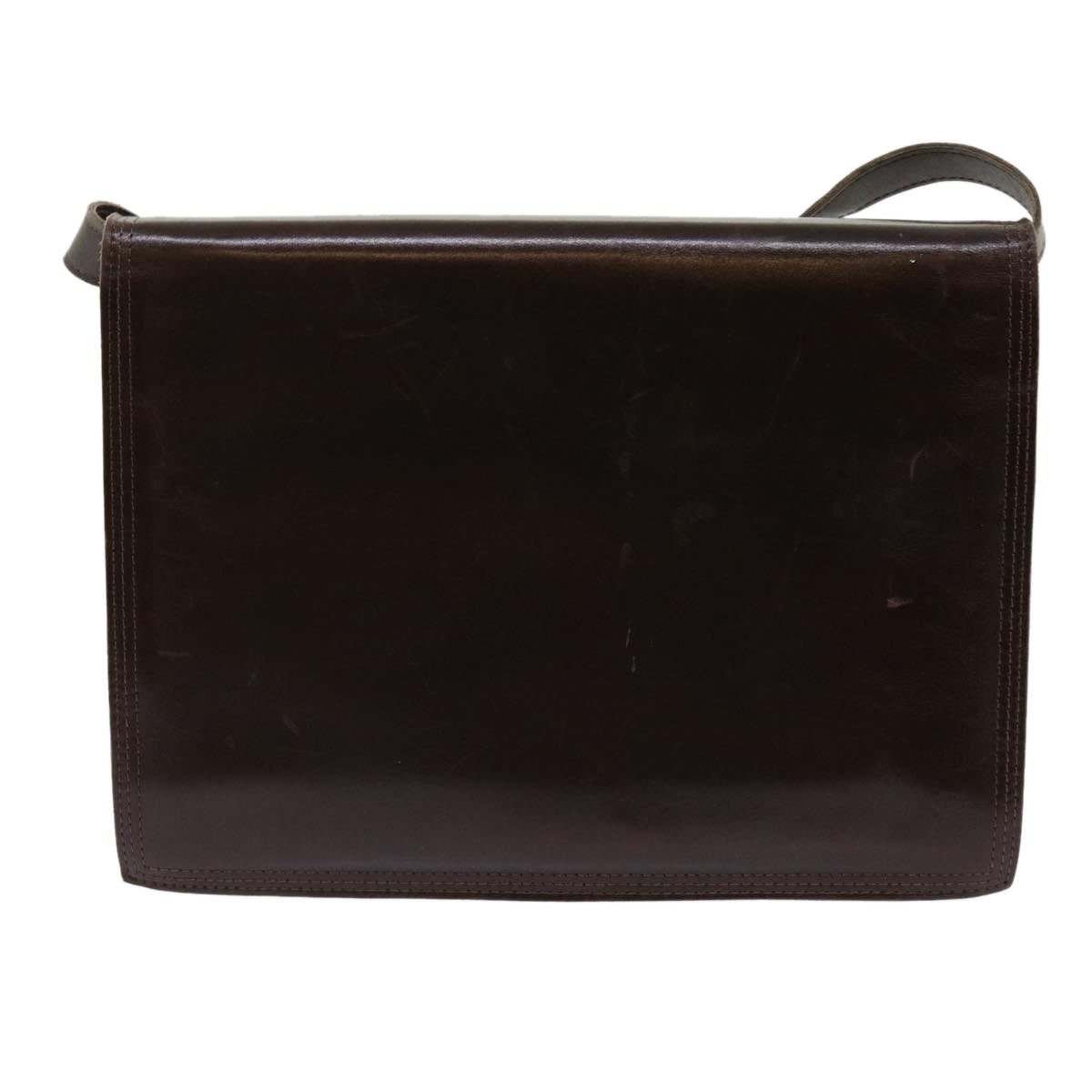 SAINT LAURENT Shoulder Bag Leather Brown Auth bs11089 - 0