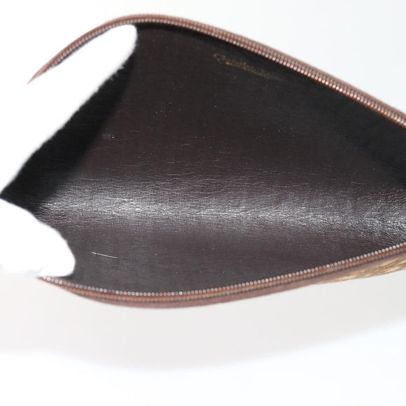 Christian Dior Trotter Canvas Pouch 2Set Brown Beige Auth bs11092